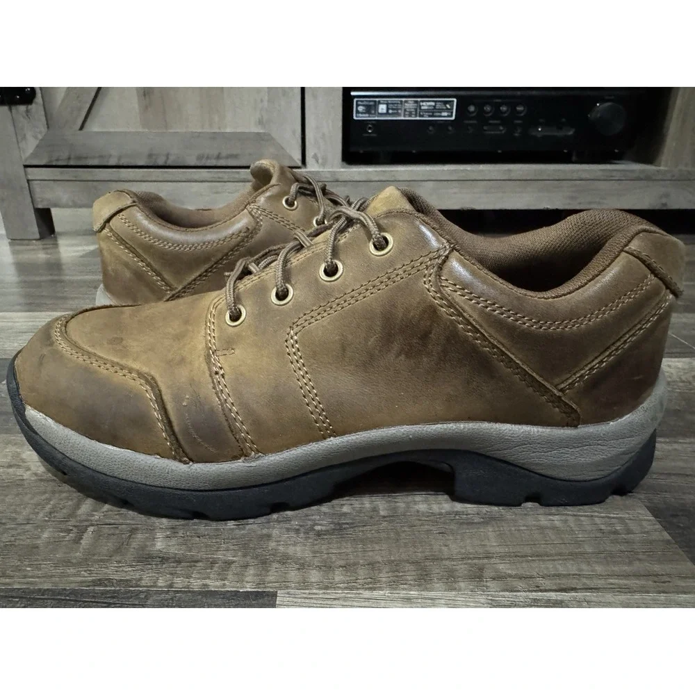 Duluth Trading Co 61512 Men's‎ 10 Wide Brown Wild Boar Oxford Leather Shoes